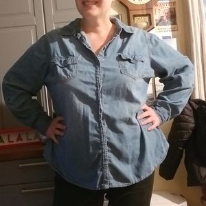 Arizona Jeans 3X long sleeve jean button down